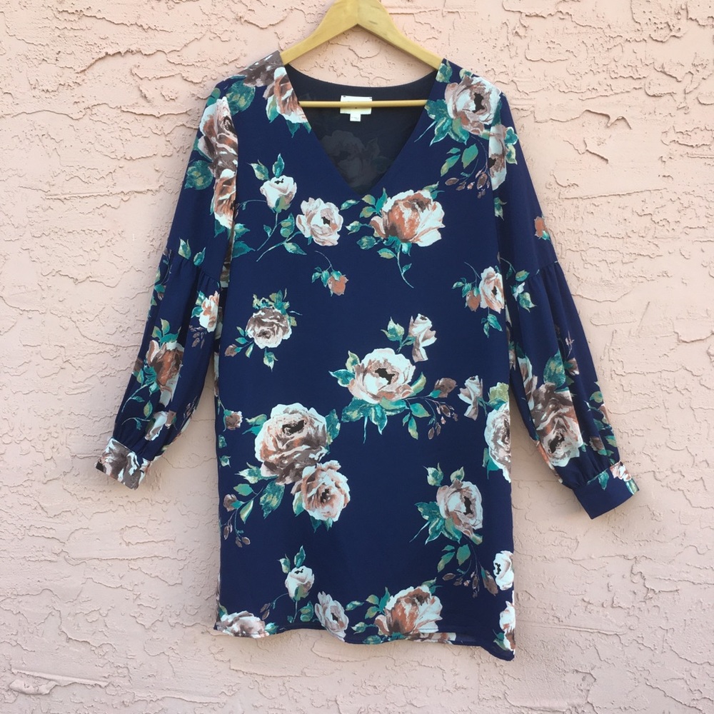 Everly Floral Print Dress Roses Anthropologie